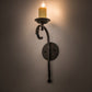 Meyda Lighting Andorra 5" Chestnut Wall Sconce With Ivory Faux Candlelight