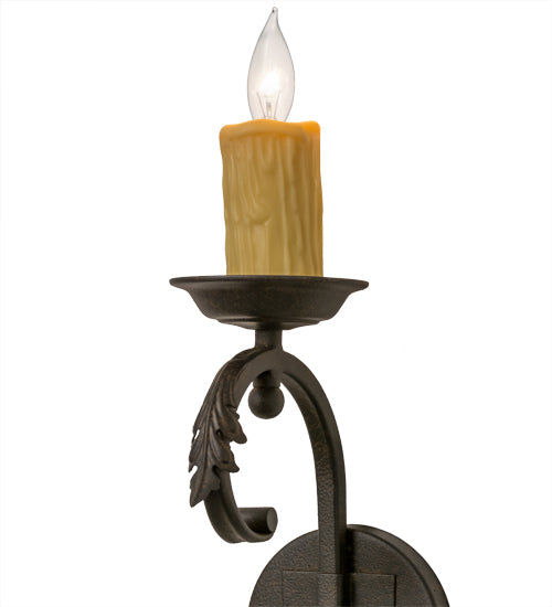 Meyda Lighting Andorra 5" Chestnut Wall Sconce With Ivory Faux Candlelight