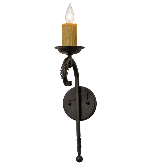 Meyda Lighting Andorra 5" Chestnut Wall Sconce With Ivory Faux Candlelight