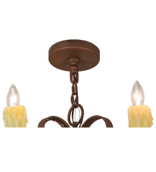 Meyda Lighting Andorra 60" 12-Light Antique Rust Chandelier With Ivory Faux Candlelight