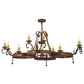 Meyda Lighting Andorra 60" 12-Light Antique Rust Chandelier With Ivory Faux Candlelight