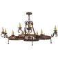 Meyda Lighting Andorra 60" 12-Light Antique Rust Chandelier With Ivory Faux Candlelight