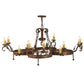 Meyda Lighting Andorra 60" 12-Light Antique Rust Chandelier With Ivory Faux Candlelight