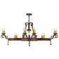Meyda Lighting Andorra 60" 12-Light Antique Rust Chandelier With Ivory Faux Candlelight