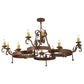 Meyda Lighting Andorra 60" 12-Light Antique Rust Chandelier With Ivory Faux Candlelight
