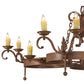 Meyda Lighting Andorra 60" 12-Light Antique Rust Chandelier With Ivory Faux Candlelight