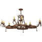 Meyda Lighting Andorra 60" 12-Light Antique Rust Chandelier With Ivory Faux Candlelight