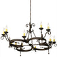Meyda Lighting Andorra 60" 12-Light Gilded Tobacco Chandelier With Ivory Faux Candlelight