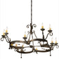 Meyda Lighting Andorra 60" 12-Light Gilded Tobacco Chandelier With Ivory Faux Candlelight