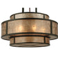 Meyda Lighting Andreas II 24" 6-Light Timeless Bronze Pendant Light With Silver Mica Shade Glass