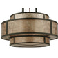 Meyda Lighting Andreas II 24" 6-Light Timeless Bronze Pendant Light With Silver Mica Shade Glass