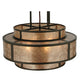 Meyda Lighting Andreas II 24" 6-Light Timeless Bronze Pendant Light With Silver Mica Shade Glass