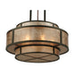 Meyda Lighting Andreas II 24" 6-Light Timeless Bronze Pendant Light With Silver Mica Shade Glass
