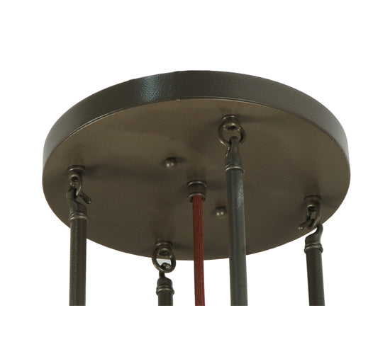 Meyda Lighting Andreas II 24" 6-Light Timeless Bronze Pendant Light With Silver Mica Shade Glass