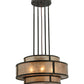 Meyda Lighting Andreas II 24" 6-Light Timeless Bronze Pendant Light With Silver Mica Shade Glass