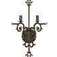 Meyda Lighting Aneila 15" 2-Light Timeless Bronze Honeycomb Wall Sconce With Beige Art Shade Glass