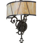 Meyda Lighting Aneila 15" 2-Light Timeless Bronze Honeycomb Wall Sconce With Beige Art Shade Glass