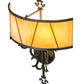 Meyda Lighting Aneila 15" 2-Light Timeless Bronze Honeycomb Wall Sconce With Beige Art Shade Glass