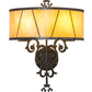 Meyda Lighting Aneila 15" 2-Light Timeless Bronze Honeycomb Wall Sconce With Beige Art Shade Glass