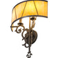 Meyda Lighting Aneila 15" 2-Light Timeless Bronze Honeycomb Wall Sconce With Beige Art Shade Glass