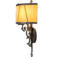 Meyda Lighting Aneila 15" 2-Light Timeless Bronze Honeycomb Wall Sconce With Beige Art Shade Glass