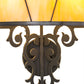 Meyda Lighting Aneila 15" 2-Light Timeless Bronze Honeycomb Wall Sconce With Beige Art Shade Glass