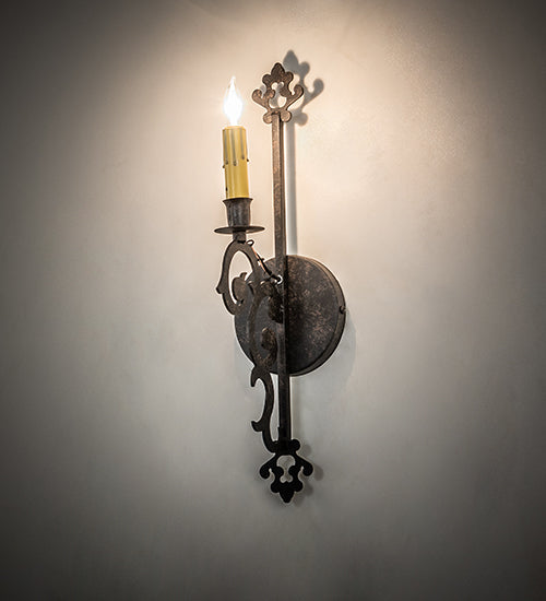 Meyda Lighting Aneila 5" Coffee Bean Wall Sconce With Ivory Faux Candlelight
