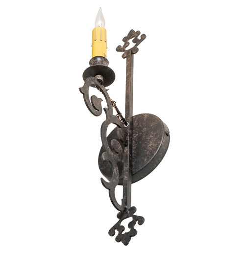 Meyda Lighting Aneila 5" Coffee Bean Wall Sconce With Ivory Faux Candlelight