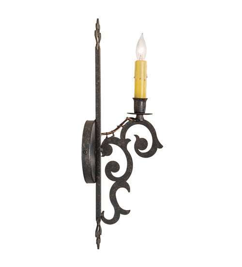 Meyda Lighting Aneila 5" Coffee Bean Wall Sconce With Ivory Faux Candlelight