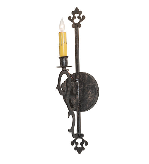 Meyda Lighting Aneila 5" Coffee Bean Wall Sconce With Ivory Faux Candlelight