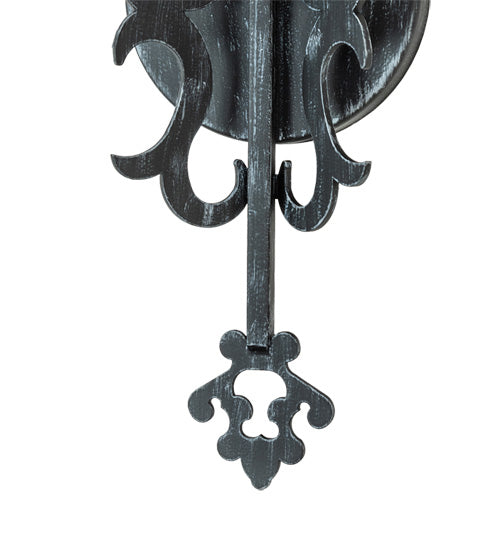 Meyda Lighting Aneila 8" 2-Light Antique Iron Gate Wall Sconce With Ivory Faux Candlelight