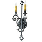 Meyda Lighting Aneila 8" 2-Light Antique Iron Gate Wall Sconce With Ivory Faux Candlelight