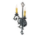 Meyda Lighting Aneila 8" 2-Light Antique Iron Gate Wall Sconce With Ivory Faux Candlelight