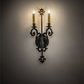 Meyda Lighting Aneila 8" 2-Light Blackwash Wall Sconce With Ivory Faux Candlelight