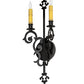 Meyda Lighting Aneila 8" 2-Light Blackwash Wall Sconce With Ivory Faux Candlelight