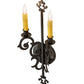 Meyda Lighting Aneila 8" 2-Light Blackwash Wall Sconce With Ivory Faux Candlelight