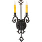 Meyda Lighting Aneila 8" 2-Light Blackwash Wall Sconce With Ivory Faux Candlelight