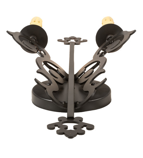 Meyda Lighting Aneila 8" 2-Light Blackwash Wall Sconce With Ivory Faux Candlelight