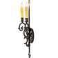 Meyda Lighting Aneila 8" 2-Light Blackwash Wall Sconce With Ivory Faux Candlelight