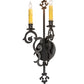 Meyda Lighting Aneila 8" 2-Light Blackwash Wall Sconce With Ivory Faux Candlelight