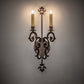 Meyda Lighting Aneila 8" 2-Light Cimarron Bronze Wall Sconce With Ivory Faux Candlelight