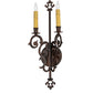 Meyda Lighting Aneila 8" 2-Light Cimarron Bronze Wall Sconce With Ivory Faux Candlelight