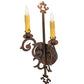 Meyda Lighting Aneila 8" 2-Light Cimarron Bronze Wall Sconce With Ivory Faux Candlelight