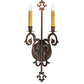 Meyda Lighting Aneila 8" 2-Light Cimarron Bronze Wall Sconce With Ivory Faux Candlelight