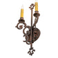 Meyda Lighting Aneila 8" 2-Light Cimarron Bronze Wall Sconce With Ivory Faux Candlelight