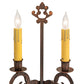 Meyda Lighting Aneila 8" 2-Light Cimarron Bronze Wall Sconce With Ivory Faux Candlelight