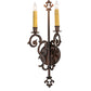 Meyda Lighting Aneila 8" 2-Light Cimarron Bronze Wall Sconce With Ivory Faux Candlelight