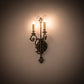 Meyda Lighting Aneila 8" 2-Light French Bronze Wall Sconce With Ivory Faux Candlelight