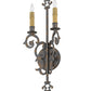 Meyda Lighting Aneila 8" 2-Light French Bronze Wall Sconce With Ivory Faux Candlelight