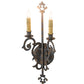Meyda Lighting Aneila 8" 2-Light French Bronze Wall Sconce With Ivory Faux Candlelight